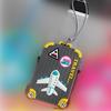 Cute Cartoon Silicone Luggage Tag with Strap Backpack Handbag Tag Label Name ID Tags Baggage Suitcase Identifiers Business Trip