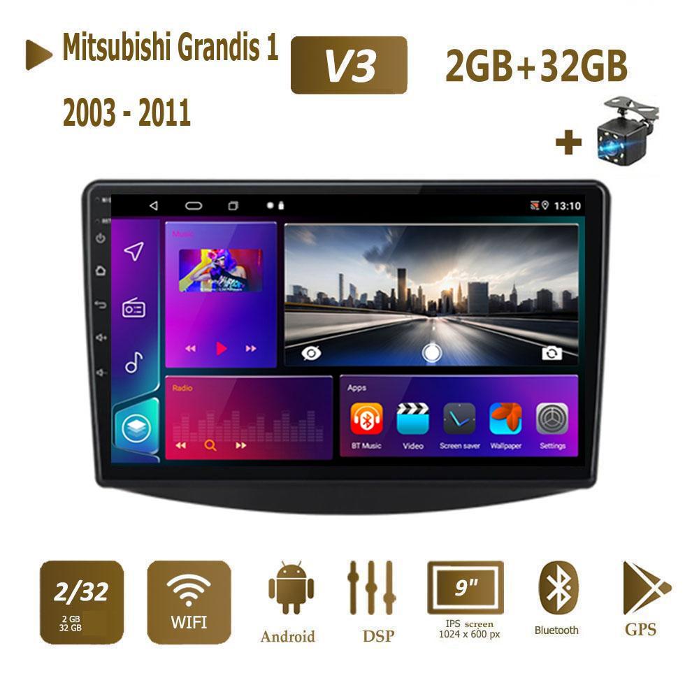 Android для Mitsubishi Grandis 1 2003-2011 автомобильный радиоприемник мультимедийный видеоплеер навигация GPS Carplay 2Din 2 + 32 ГБ