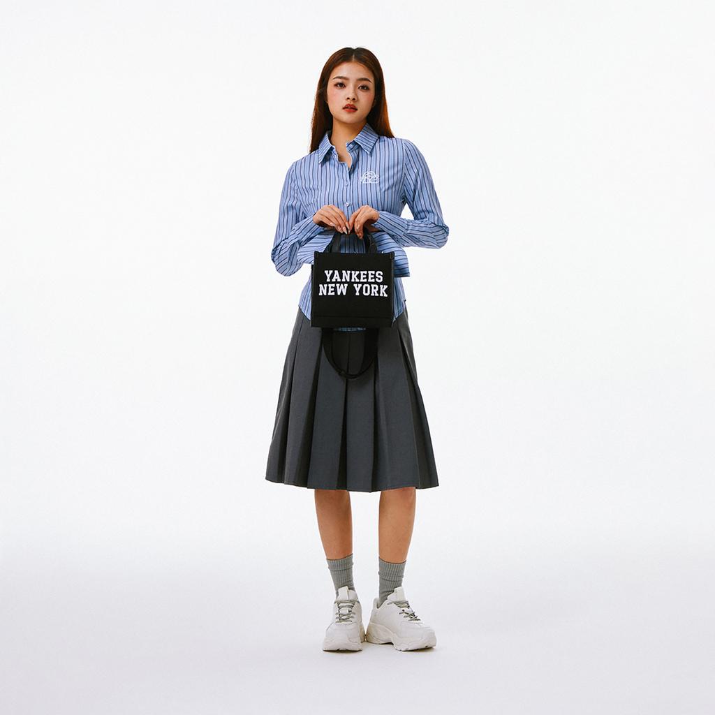 New MLB Polyester Blended Cotton Tote Bag Shopping Bag Shoulder Bag Crossbody Bag Handbag Clutch Regular Unisex Black 3AORS024N-50BKS