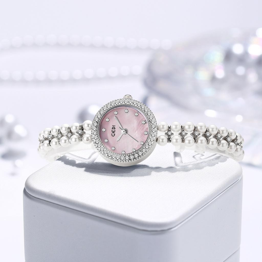 Light Luxury Diamond-Encrusted Fritillary Women'S Watch Niche Chinese High-End Bead Strap Watch Women'S Bracelet Quartz Watch
