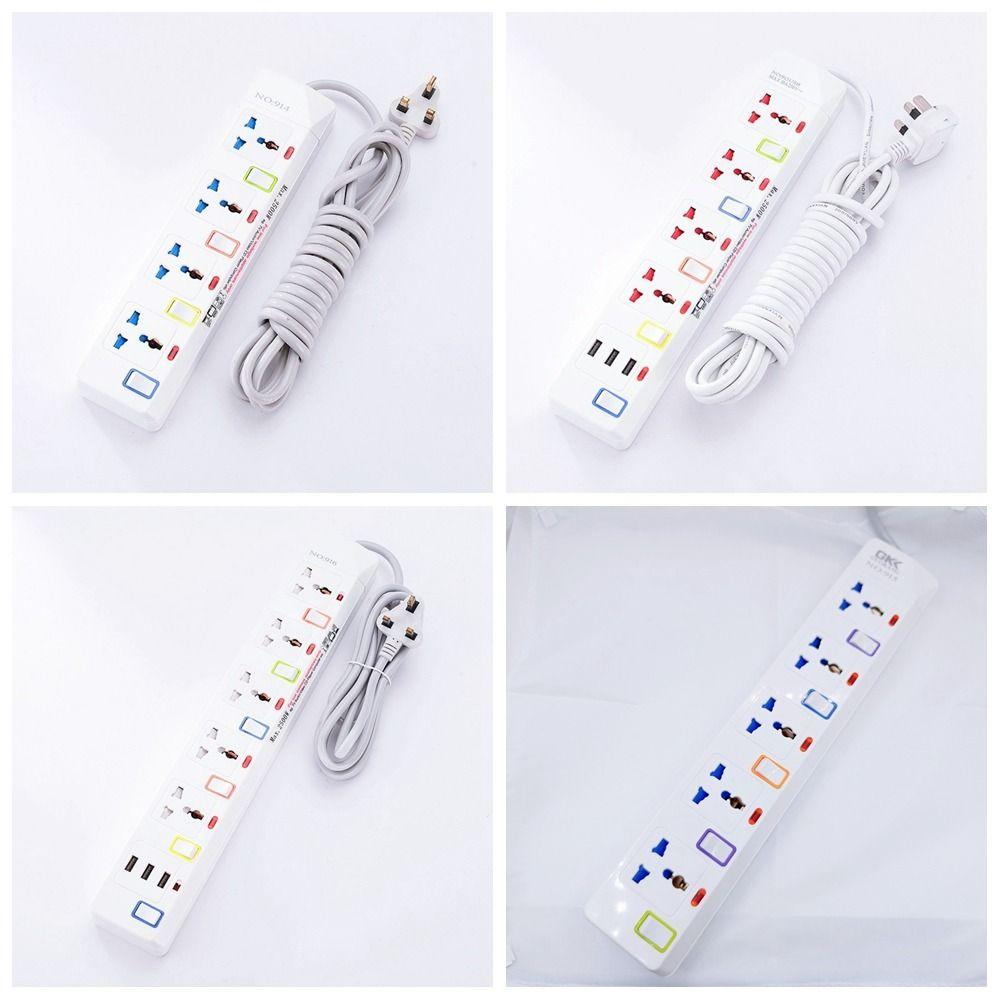 Пластиковая универсальная розетка, портативный удлинитель, многофункциональный USB-порт, зарядная электрическая розетка, белая, защита от перегрузки