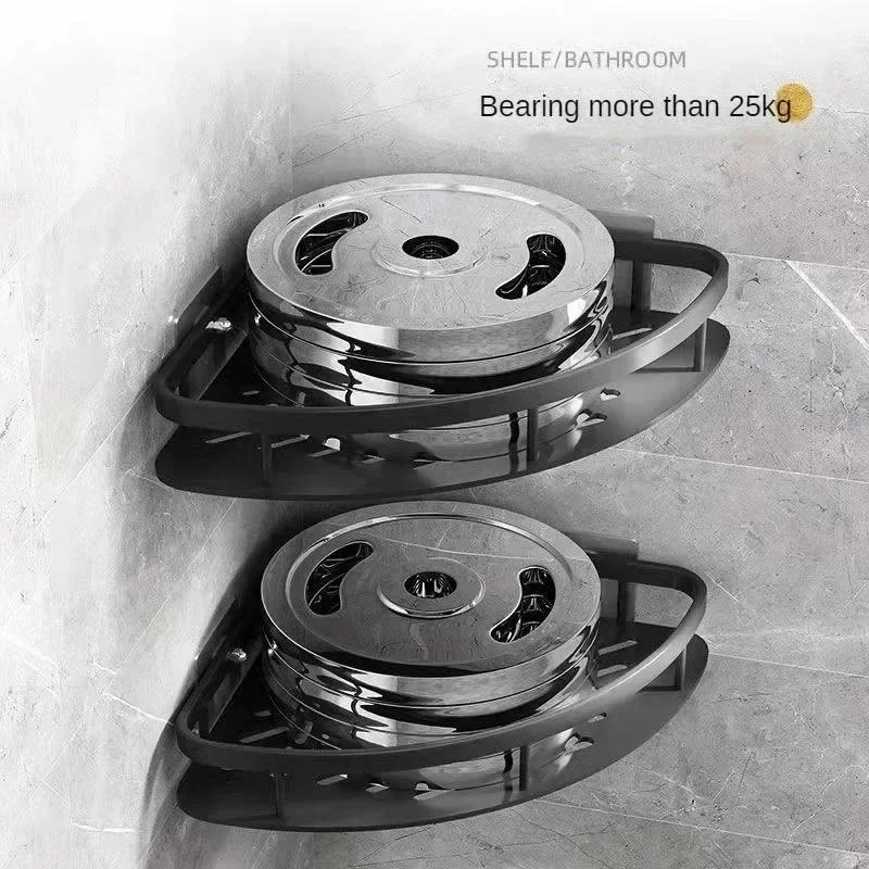 Органайзер для хранения Полка для душа Полка для ванной Алюминиевый сплав Подставка для шампуня Косметика Аксессуары для ванной комнаты Настенная угловая полка без сверления