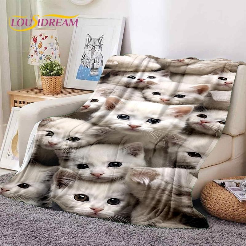 3D Persian Cat,Cute Calico Cat,Ragdoll Cartoon Soft Blankets,Keep Warm Throw Blanket for Picnic Beds Sofa Home Bedroom Gift Kid