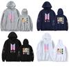 Bts Hoodie With Embroidered Graphic Cotton Fleece For Youth Casual Wear