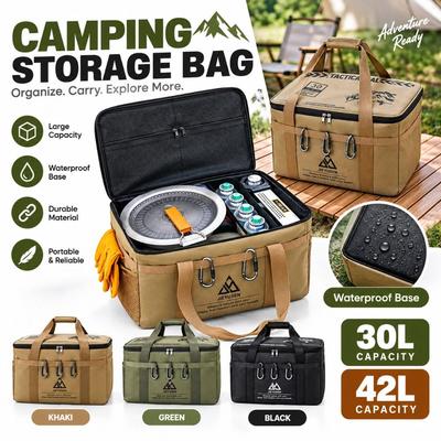 Oxford Cloth Camping Gear Organizer Portable Cookware Storage Bag Cookware Tableware Storage