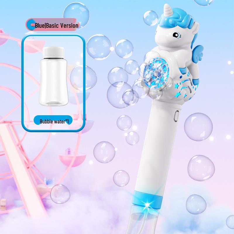 Unicorn Electric Bubble Maker: Kids' Automatic Light-Up Bubble Gun Gift