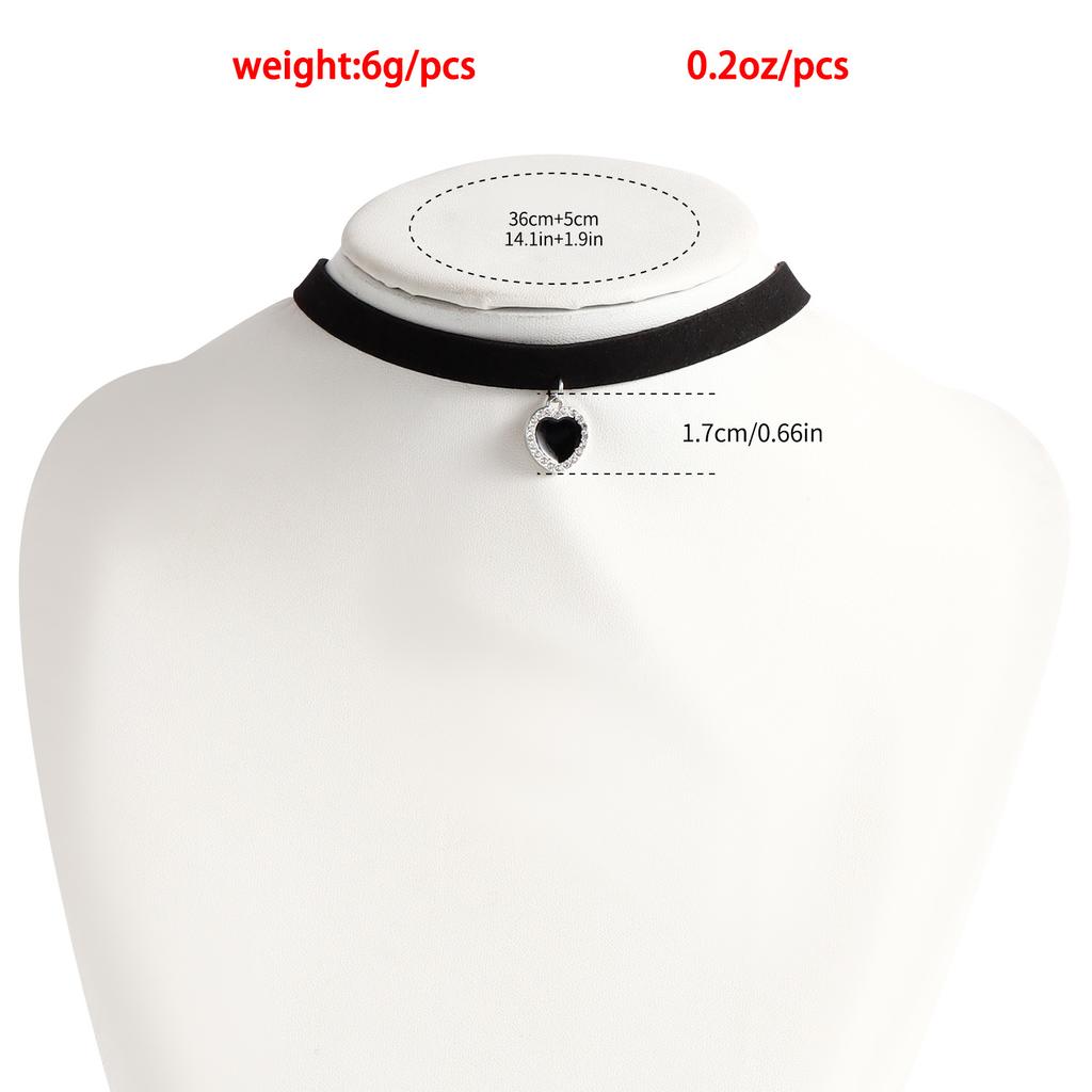 Аксессуары, Короткое простое ожерелье Love с бриллиантами для женщин, Универсальное ожерелье из черной фланели на шею