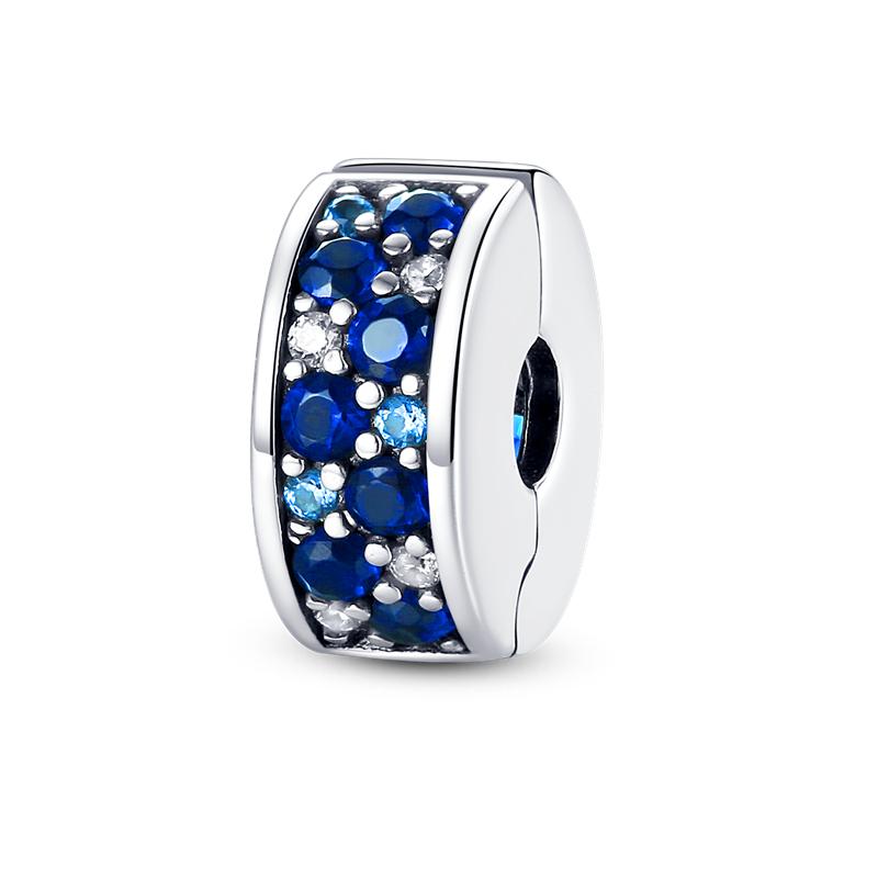 Silver S925 Blue Series Beads Fit Bracelet Bangle Diy Original Design Star Moon Galaxy Charms For Jewelry Make