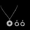 New Jewelry, Bridal Necklace Earrings, Silver Circle Atmospheric Jewelry Set