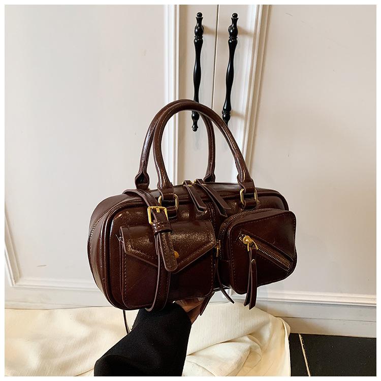 Винтажная маленькая сумка Maillard женская 2025 новая осенне-зимняя модная универсальная сумка-мессенджер для通勤, портативная сумка Boston