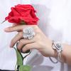 Ki0077 Креативный браслет-кольцо в виде цветка розы, набор из двух предметов, ювелирные изделия с цирконом