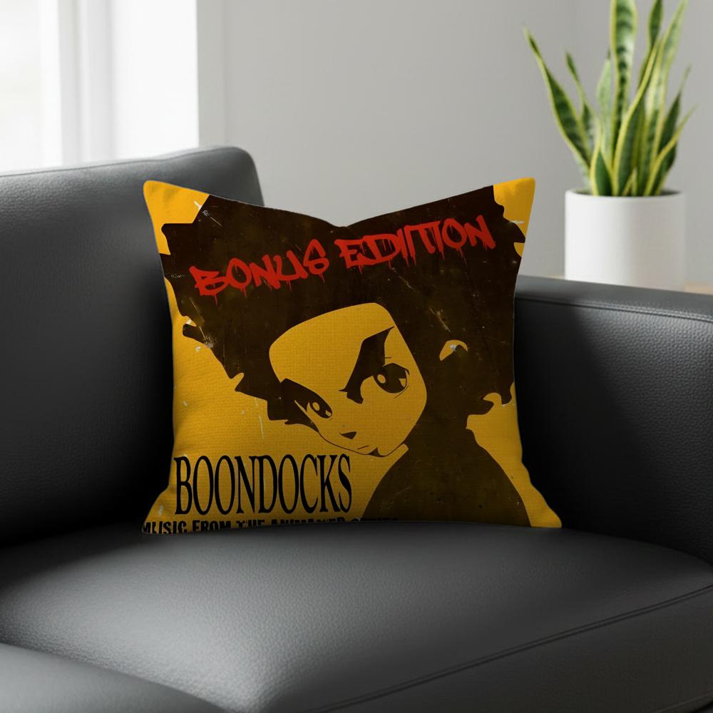 Cartoon The Boondocks Cushion Cover Natural Linen Pillowcase Set AllinOne Decor for Sofa Bedroom Chair