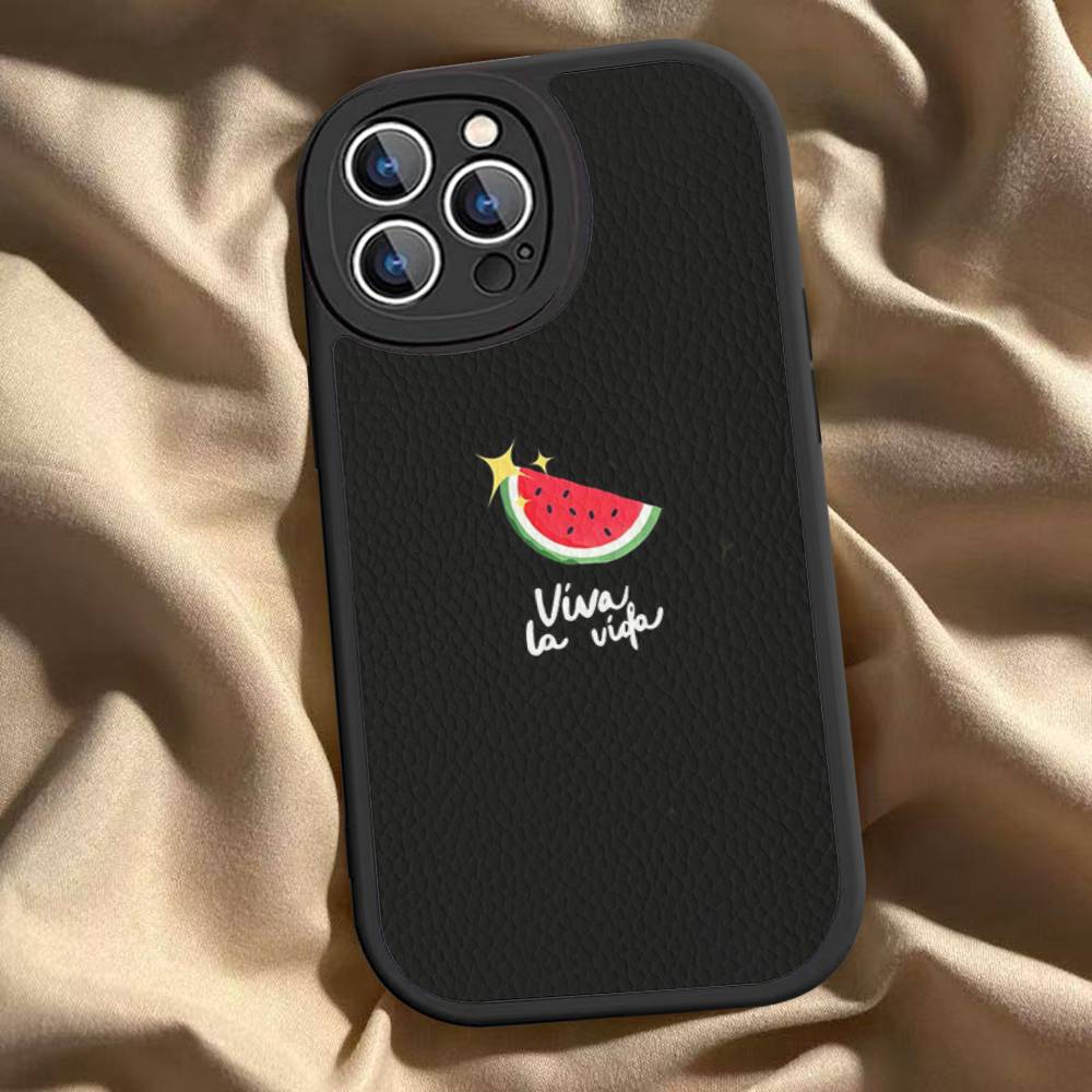 Koear Viva La Vida Блестящий Арбуз Чехол для Телефона Для iPhone 16 15 14 13 12 11 Pro Max Plus Мягкая Кожаная Крышка