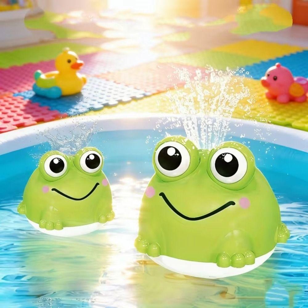 LED Light Frogs Baby Bath Toy Automatic Water Sprayer Water Sprinkler Bath Toy Bath Time