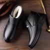 Suitable for Winter Men Genuine Leather Boots High Quality Plush Male Warm Snow Boots Oxfords Men Shoes Cotton Boots
