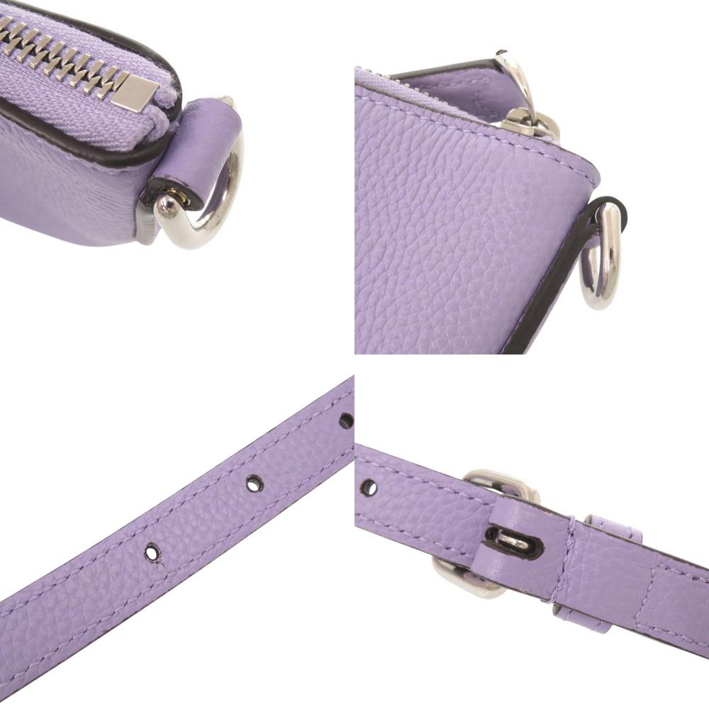 Used AUTHENTIC GUCCI 821831 Logo Micro Mini Shoulder Bag purple Leather