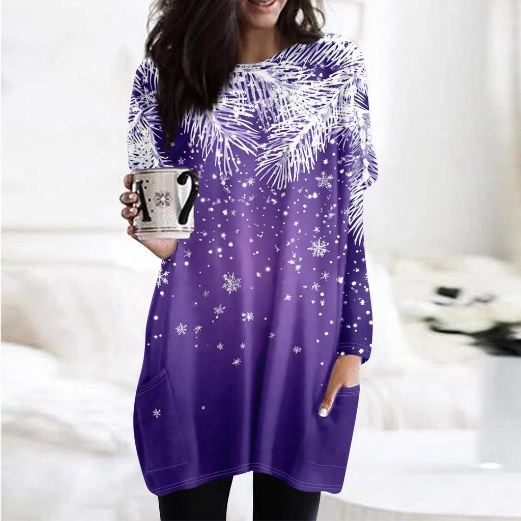 Женская толстовка с круглым вырезом и принтом, платье-рубашка с длинными рукавами и принтом, пуловер свободного покроя, свободный крой, топы с карманами