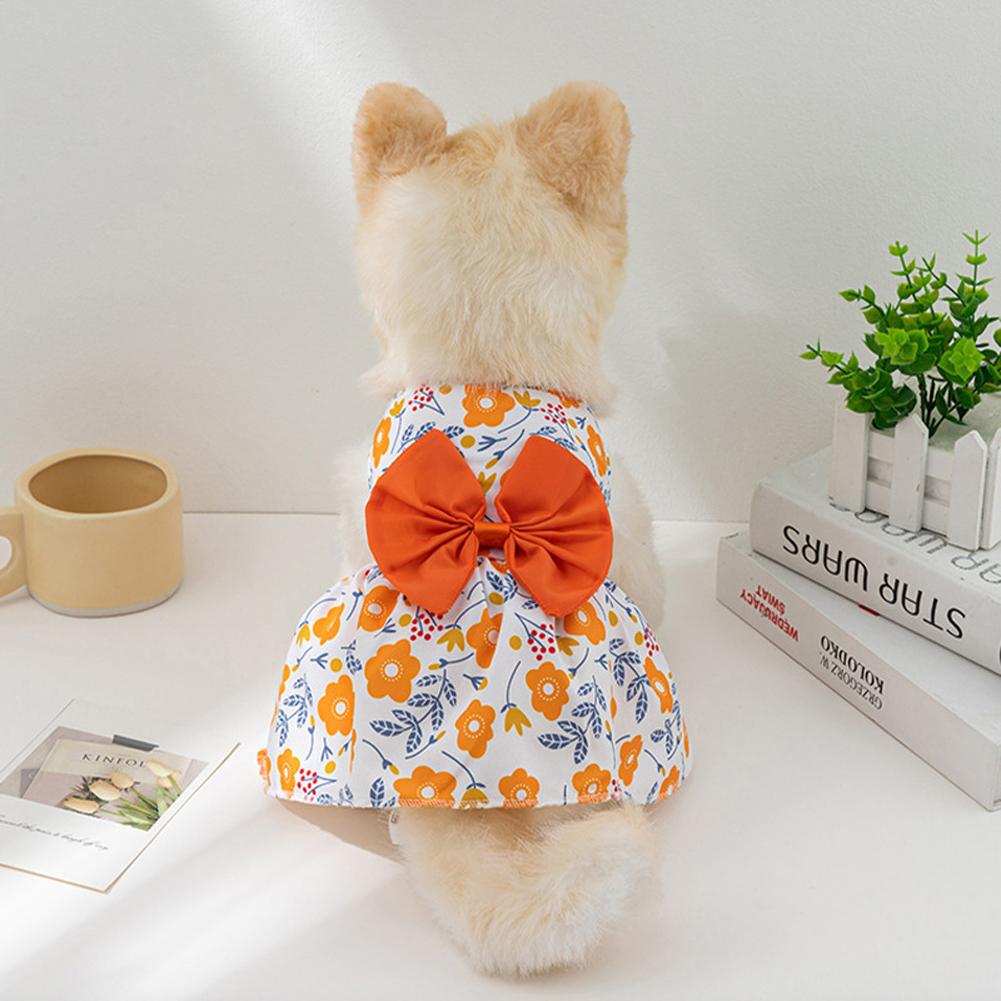 Spring Summer Cat Princess Dress Pet Sunflower Skirts Pet Clothes Comfortable Soft Puppuy Dogs Cats Dress
