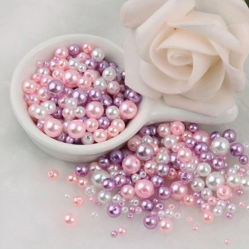 Высококачественная перфорированная разноцветная имитация жемчуга ABC, своими руками, платье из бисера, серьги, браслет, ожерелье с россыпью бусин