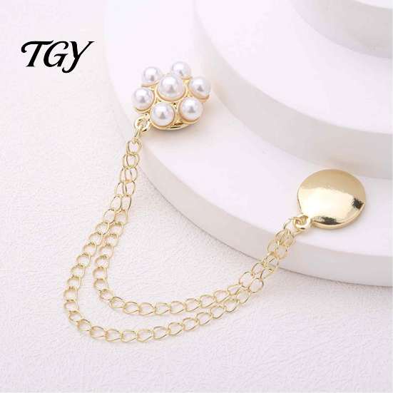 Magnetic Trousers Hem Clip Faux Pearl Flower Clothing Pin, Button for Shortening Adjustable Pin Shirt Hems Pants Legs, Clothes Decorative with