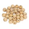 30pcs Wooden Smile Face Beads Log Color DIY Round Wooden Smiley Loose Beads Gift Children Beaded