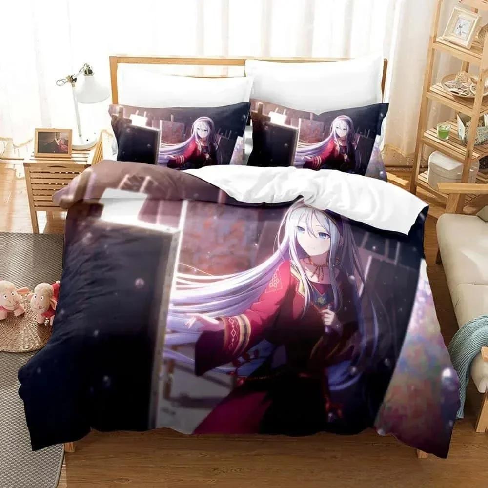 3D Anime Kawaii Girls Yoisaki Kanade Bedding Set Printed With Pillowcase Bed Duvet Cover Soft Queen King Size Bedclothes Home