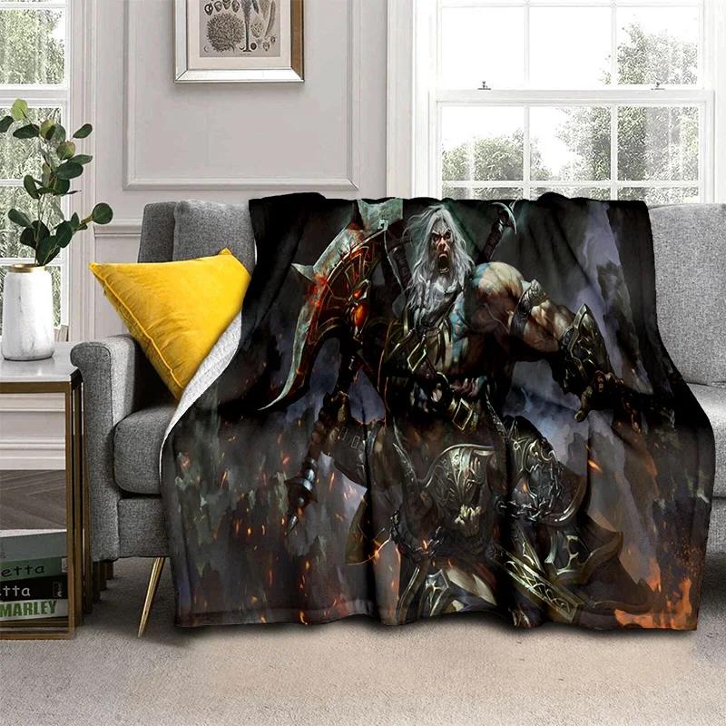 Классическое одеяло Diablo Game Gamer с героями мультфильмов, мягкое одеяло для дома, спальни, кровати, дивана, пикника, путешествия, офиса, детское одеяло