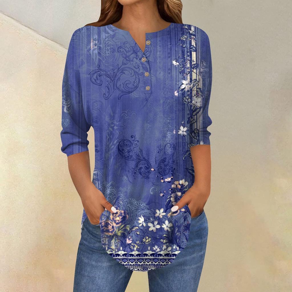 Женские повседневные рубашки с рукавом 3/4, модные туники с принтом Святого Патрика и карманами