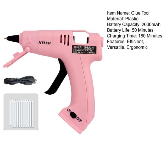 Cordless Hot Melt Glue Tool with Glue Sticks USB Charging 2000mAh Rapid Heating Glue Tool Kit Child Hand Crafts Home DIY Repair Wireless Glue Tool