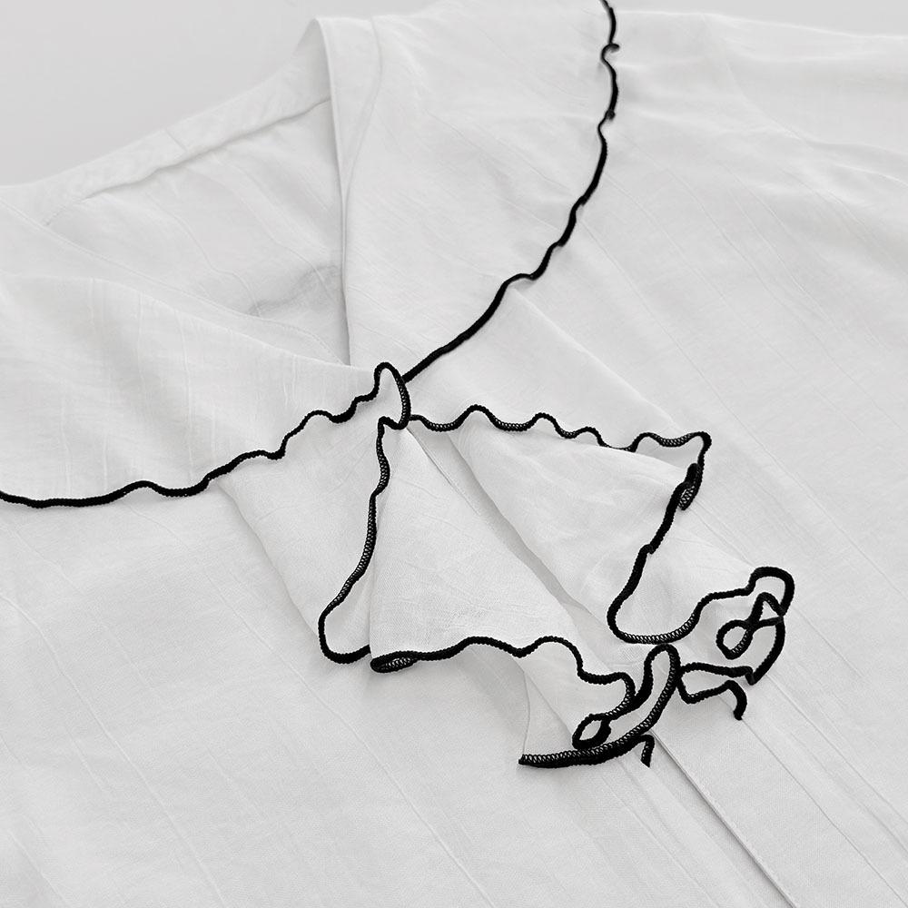 Новый Весенне-Осенний Женский Простой Модный Повседневный Кардиган Топ Цветной Блок Многослойная Рубашка с Рюшами