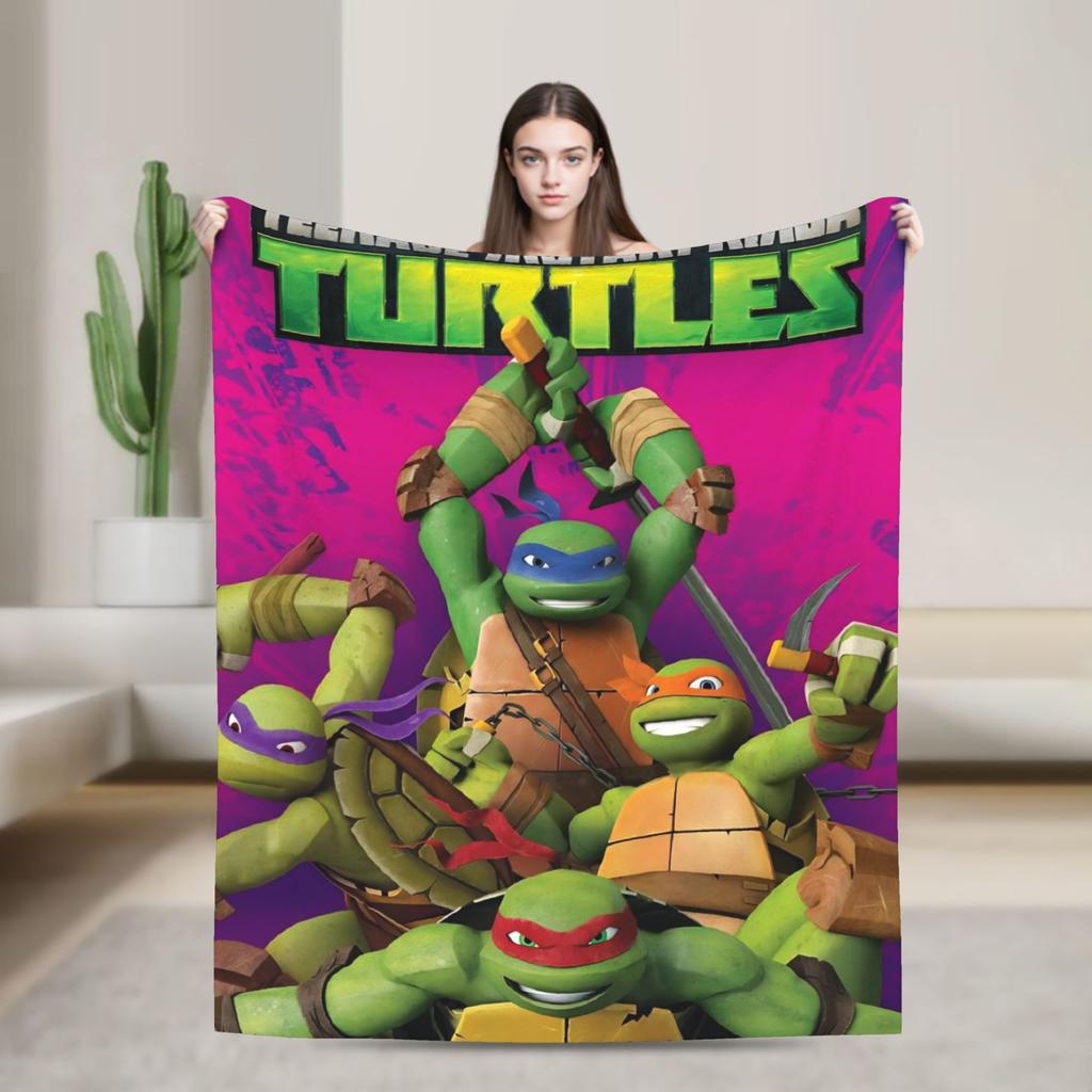TMNT Game  Blanket Quality Warm  Bedding Throws Winter Airplane Travel Couch Chair Funny Bedspread