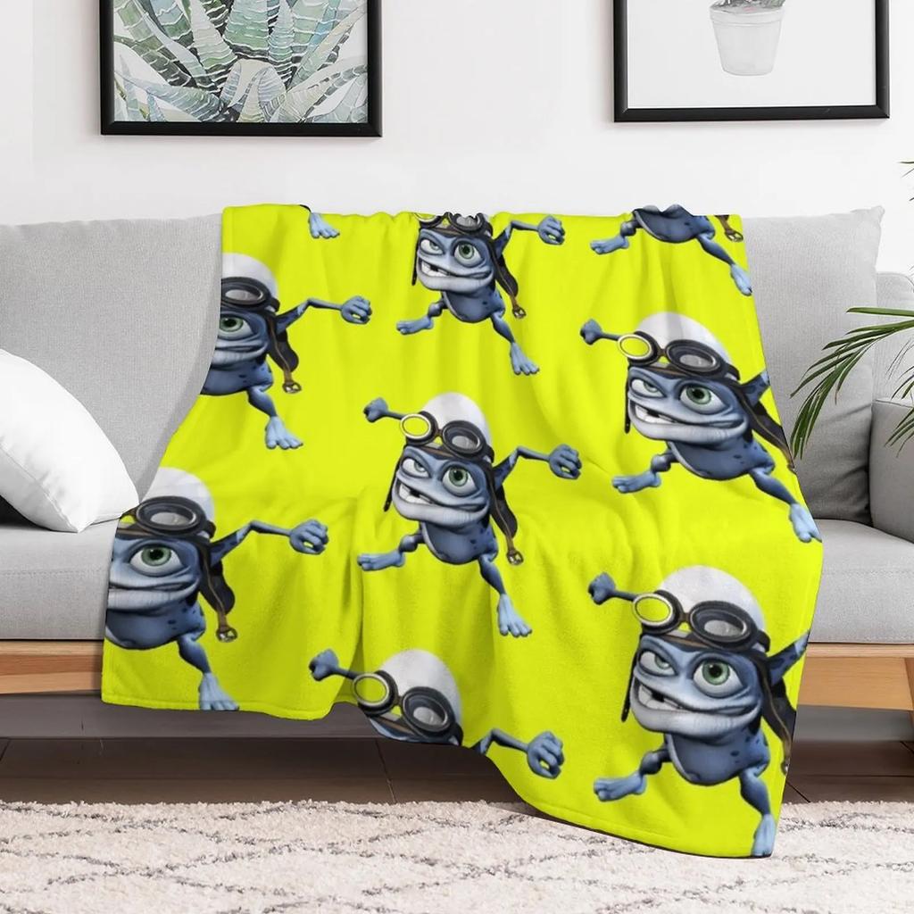 crazy frog Throw Blanket Summer Cool Breathable Blanket for Sleeping