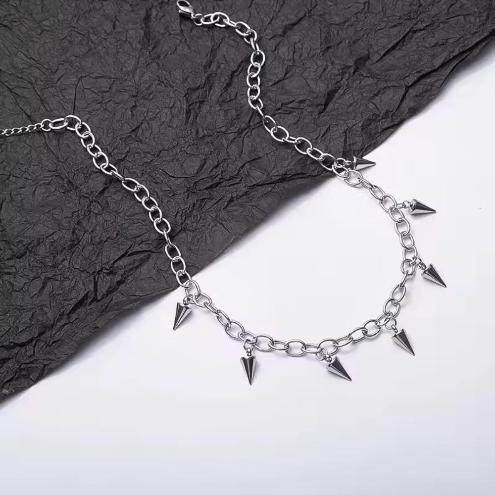 Cone Pendant Choker Necklace Titanium Steel Twisted Necklace Rock Stud Necklace For Lovers