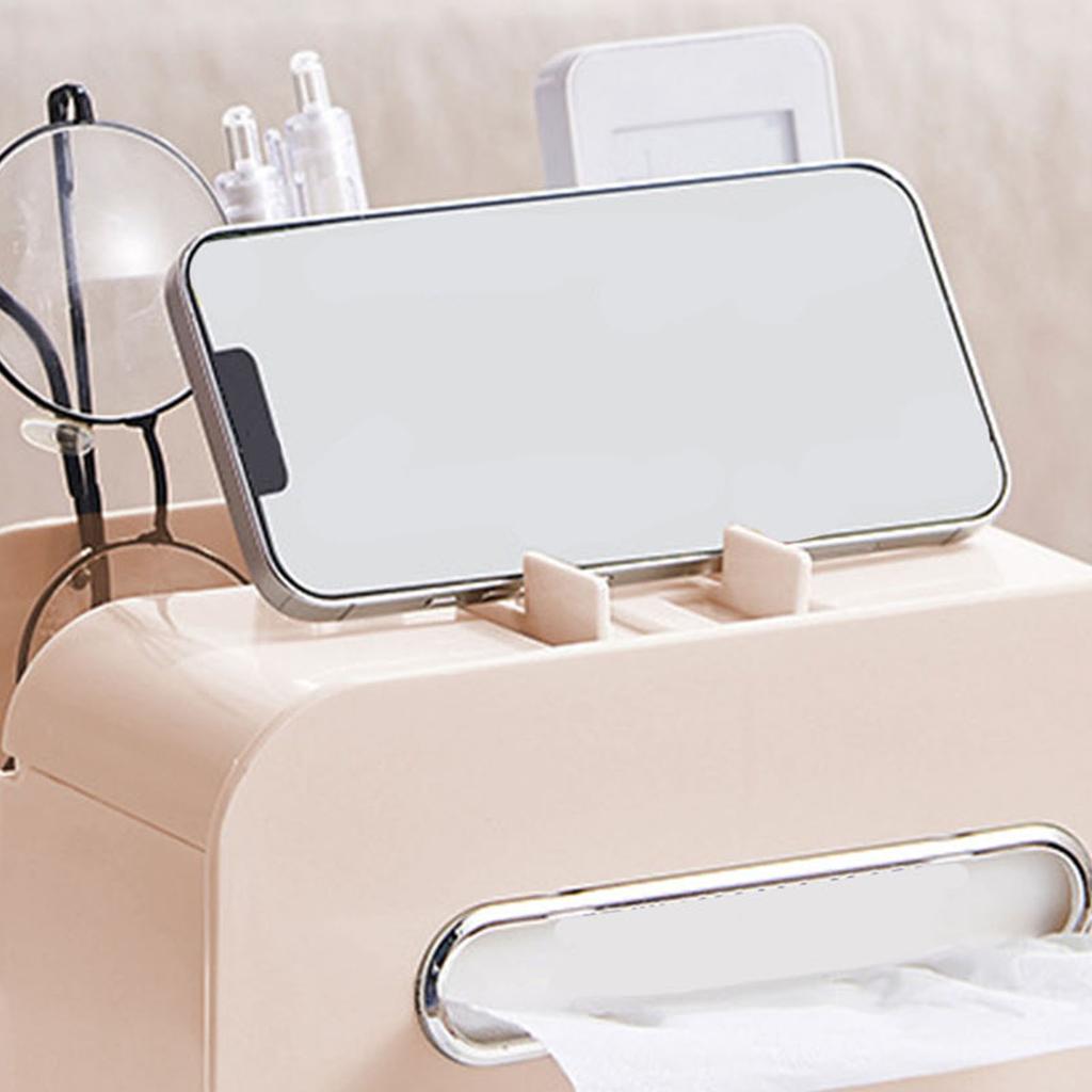 Настольная коробка для салфеток Многофункциональный диспенсер для хранения салфеток с держателем для телефона Пульт дистанционного управления