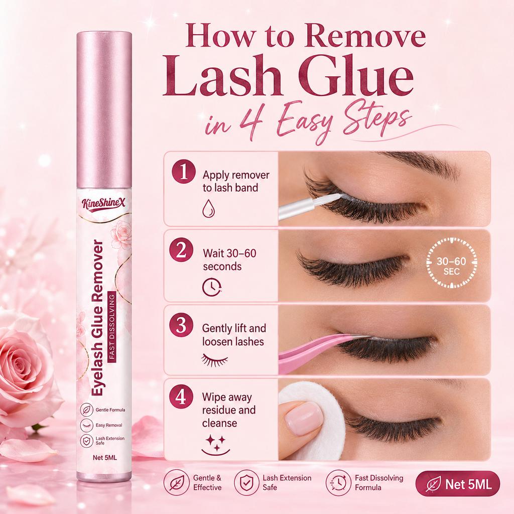 5ml Eyelash Glue Remover, Fast Dissolving Gentle Formula, Easily Remove Lash Adhesive While Protecting Natural Lashes, Remove Lash Glue