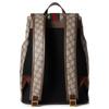 Gucci Ophidia Золотой Тон Аксессуары Двойная Буква G Логотип Холст и Кожаная Отделка Рюкзак Маленький Мужской рюкзак Коричневый 792114-FADMF-9794