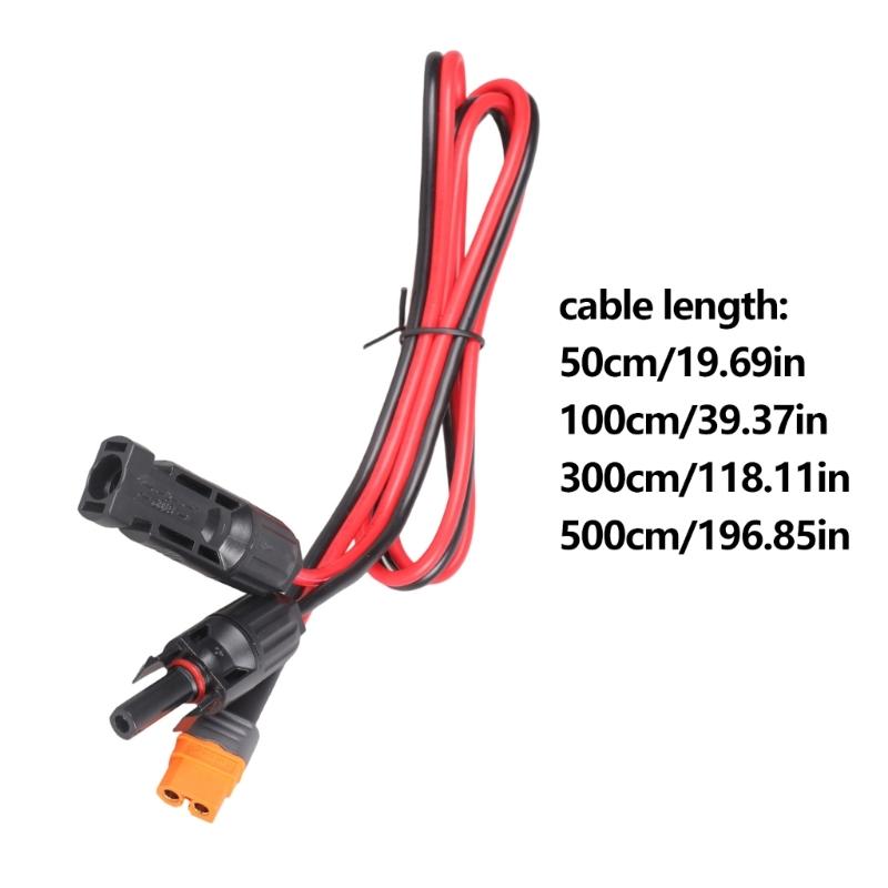 Водонепроницаемый кабель питания MC4 на XT60IF (гнездо), 12AWG, для солнечной зарядки и наружного хранения энергии