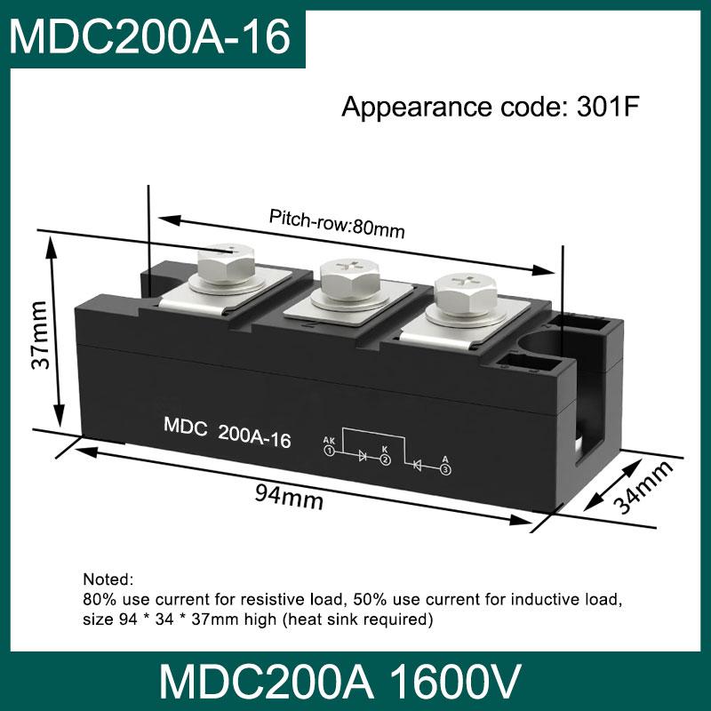Однофазный выпрямительный ламповый высокомощный MDC 25A 55A 70A 90A 110A 130A 200A 250A 1600V выпрямительный мостовой диодный транзисторный модуль