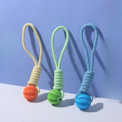 Игрушки для собак Ручные тянущиеся мячи с отверстиями для корма Кусание Зубы Интерактивные игрушки для прятания еды Чистка зубов питомца и кусательные веревки