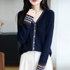 Andy Plush Knit Cardigan For Women With Vneck And Long Sleeves For Casual Wear