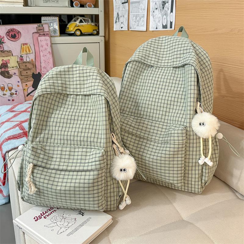 Кампусный школьный рюкзак в клетку, рюкзак большой вместимости для путешествий, легкий