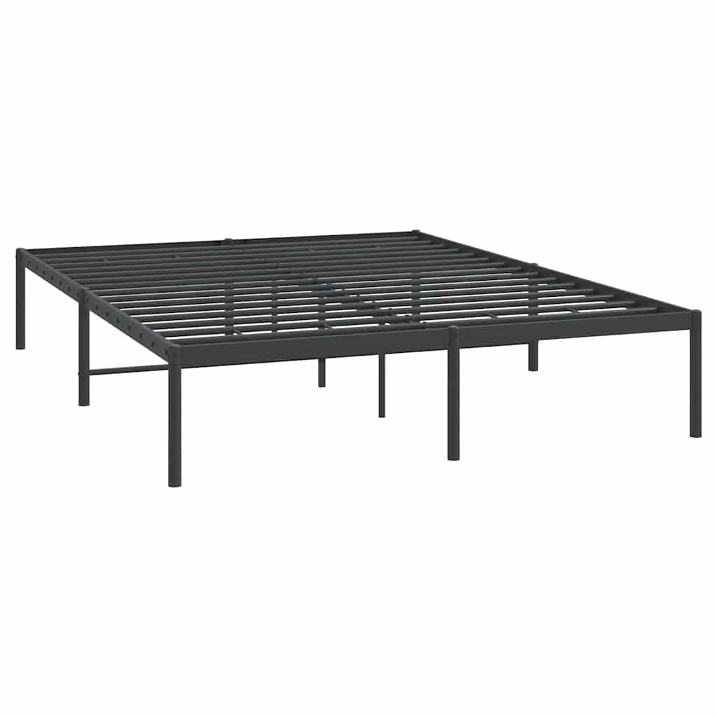 Metal Bed Frame Black 140 x 190 cm