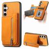 For Samsung Galaxy S25+ Case Magnetic Detachable Zipper Card Holder Leather Phone Back Cover