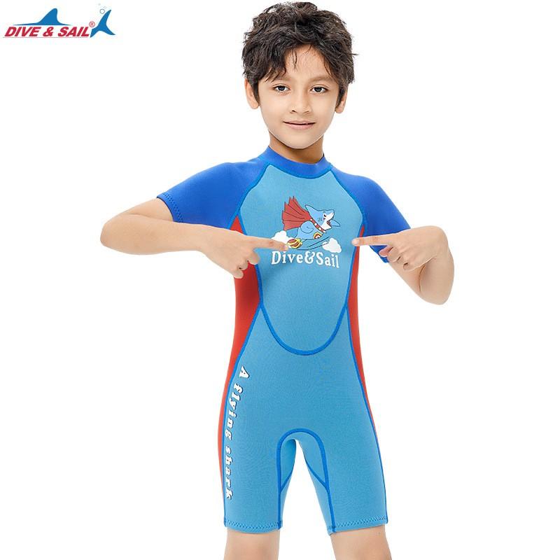 Kids 2.5mm Neoprene Wetsuit Short Sleeve Full Body Dive Suit Snorkeling Surfing Swimming