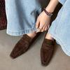 Fashion Retro Low-heel Wrinkle Women Pumps Cow Suede High Quality Shoes Woman 2025 Autumn Concise Casual Working Pumps Black Loafers