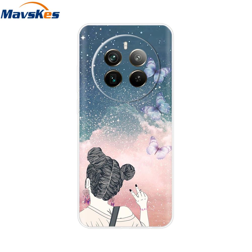 Чехол для Realme 12 Pro Realme12 Pro+ Милый Мультяшный Чехол Мягкий Прозрачный Силиконовый Чехол для Телефона Для Oppo Realme 12 Pro Plus 5G ТПУ Бампер