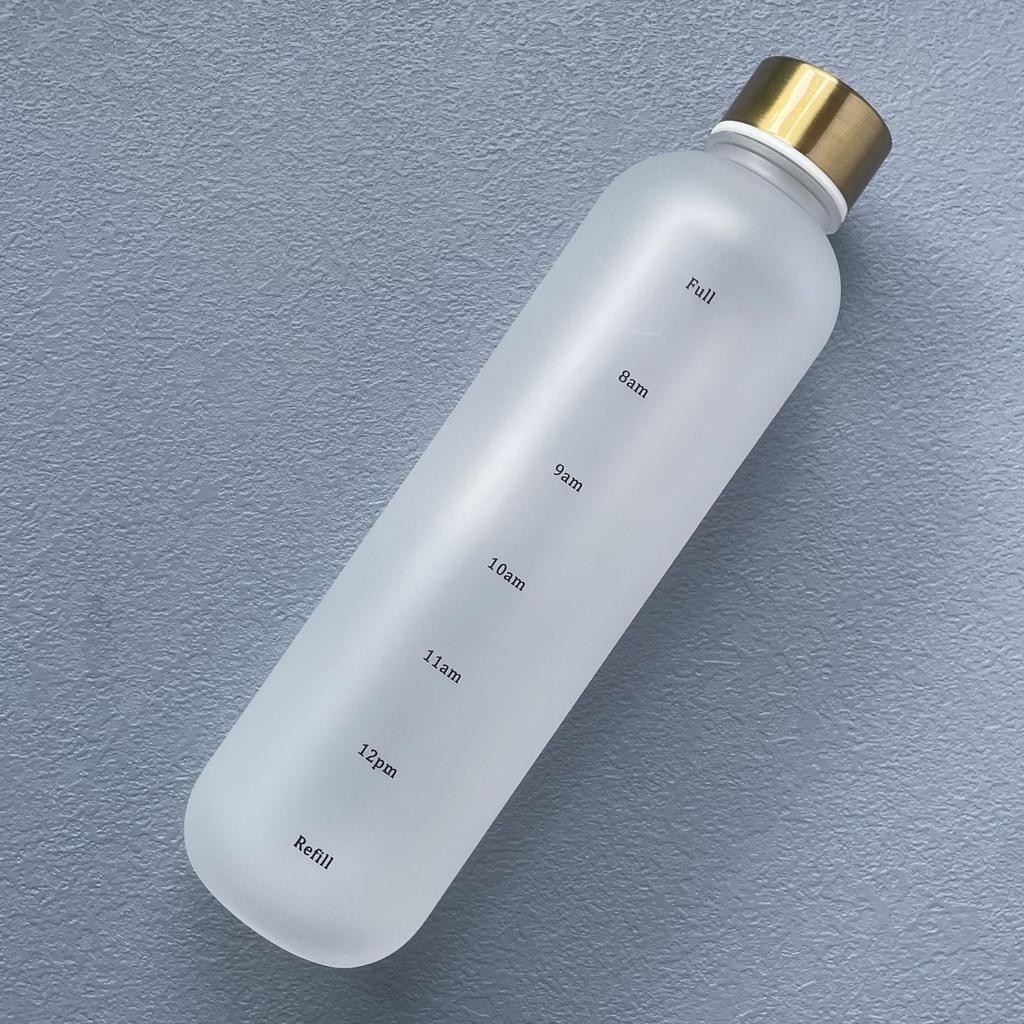 1 л Бутылка для воды с отметкой времени, 32 унции Мотивационная многоразовая герметичная матовая пластиковая чашка для воды для спорта на открытом воздухе, фитнеса, путешествий