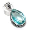Green Amethyst Gemstone Handmade 925 Sterling Silver Jewelry Pendant 2.09" l4D57