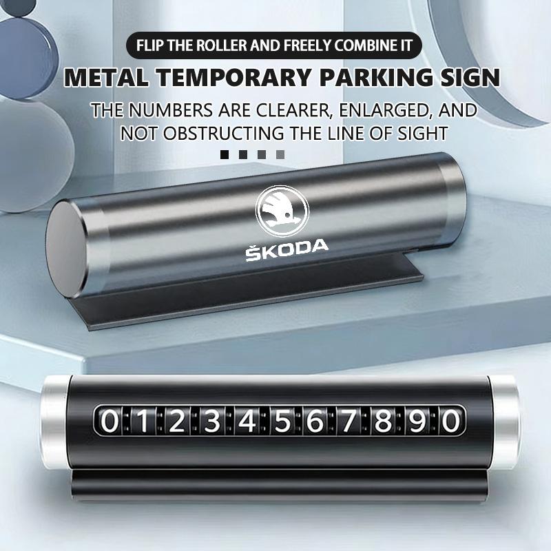 Car Temporary Parking Card Phone Number Card Plate Accessories For Skoda octavia a5 a4 mk1 2 fabia superb rapid mk3 yeti 2006 AA222