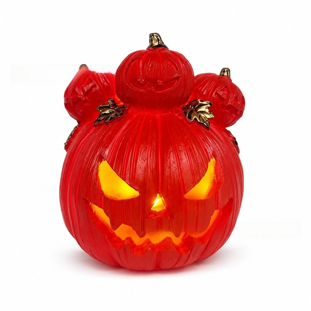 Halloween Resin Pumpkin Lantern Outdoor Yard Decor With Led Light For Festive Celebrations